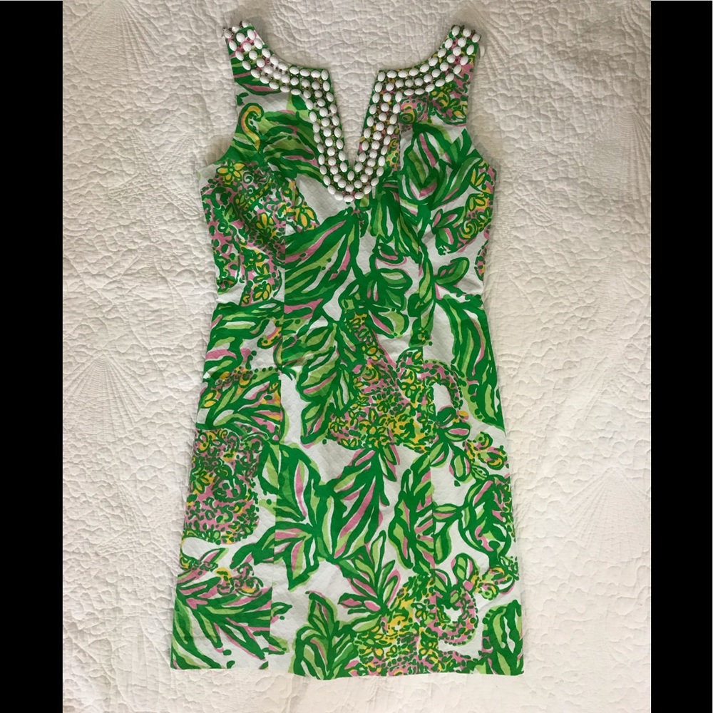 Beaded Pink & Green Lilly Pulitzer Dress